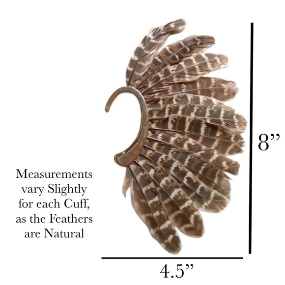 Bohemian Tribal Feather Gold Ear Cuff Earring - Picture 15 of 15